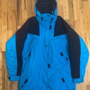 Helly Hansen Vintage Men’s Turquoise and Black Ski Jacket Size L